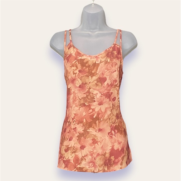 Vintage - Floral Pattern Double Spaghetti Straps Top - Picture 1 of 7